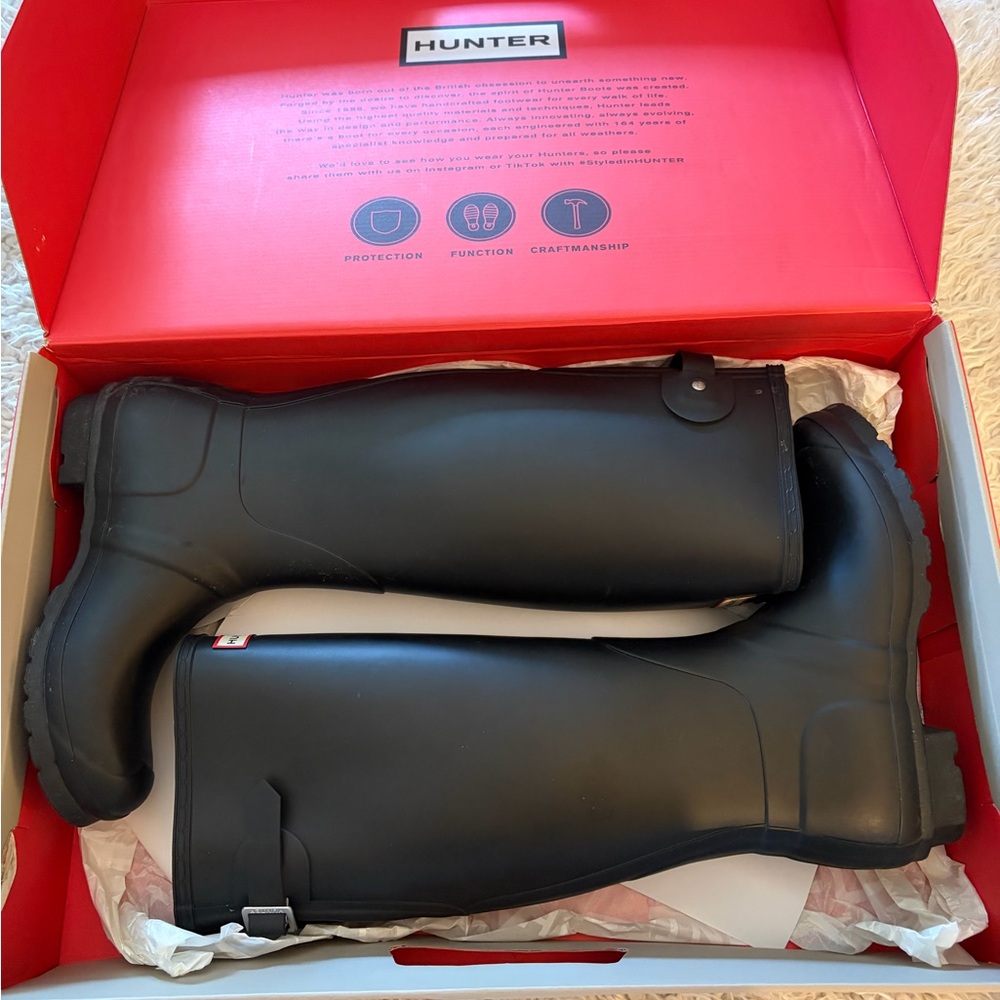 Hunter Tall Black Adjustable Rain Boots